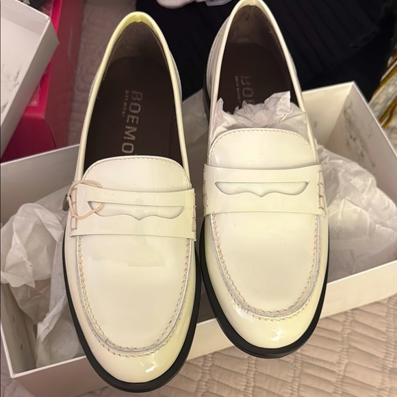 Boemos Italian White Loafers EU 37 Size 7 NIB Designer Luxury - Picture 1 of 6